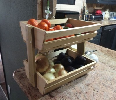 Build a Fruit and Vegetable Counter Wood Basket