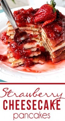 Delicious Strawberry Cheesecake Pancakes