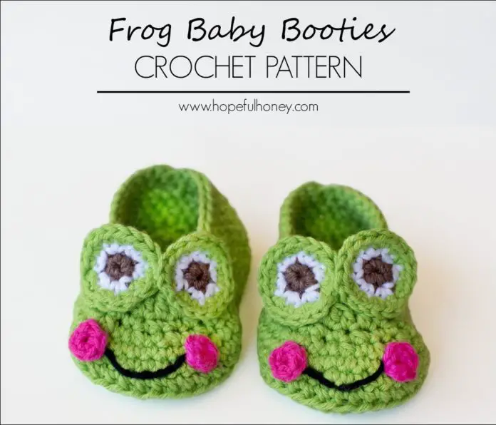Frog Baby Booties Crocheting Pattern