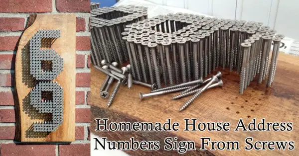 Homemade House Address Numbers Sign From Screws 