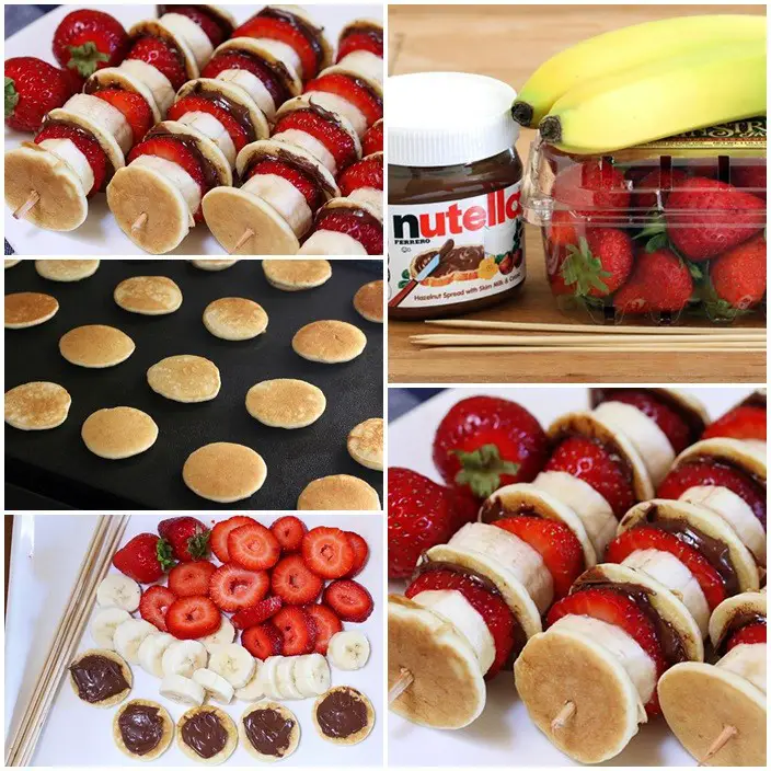 Pancake Strawberry Banana Breakfast Kabobs Recipe