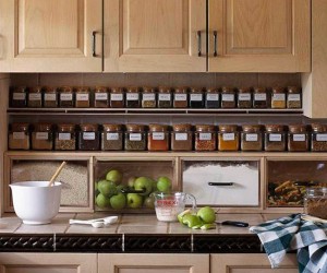 Under cabinet spice shelves From BHG