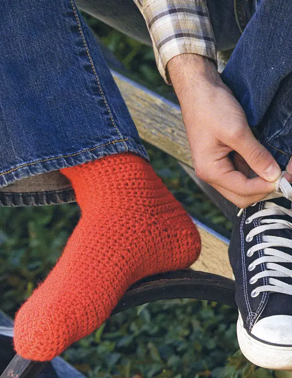 Homemade Simple Crocheted Socks 