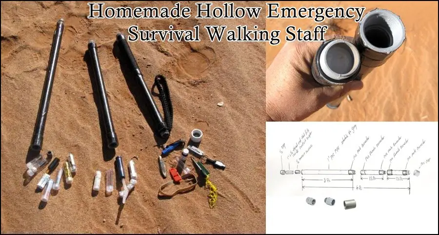 Homemade Hollow Emergency Survival Walking Staff