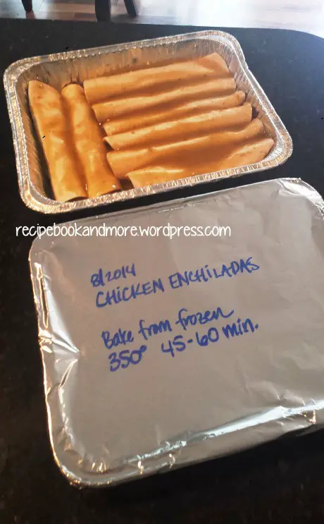 Frugal Freezer Friendly Cheesy Chicken Enchiladas