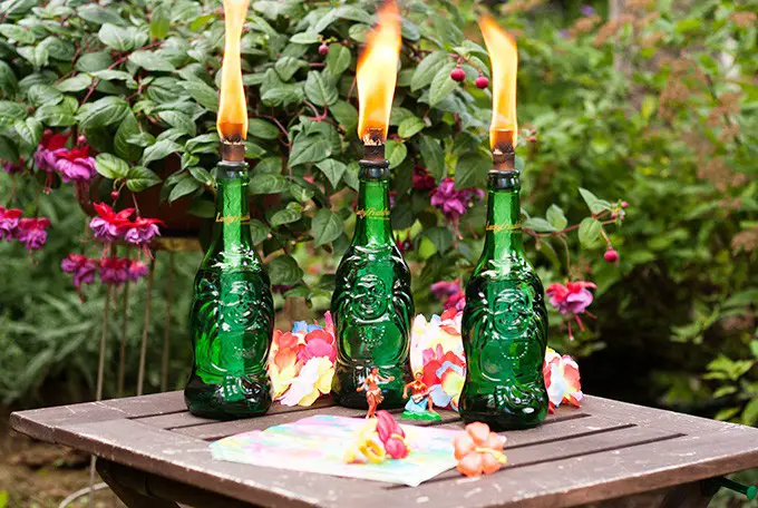 Homemade Lucky Buddha Tiki Torches Project