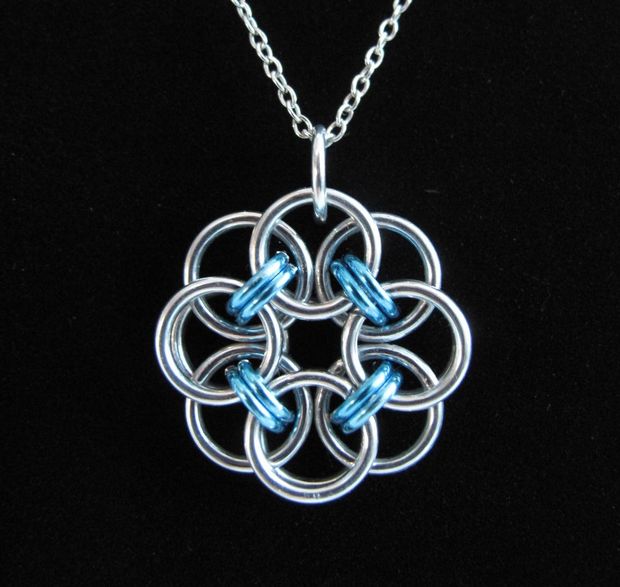 A DIY Chain Maille Rose Pendant