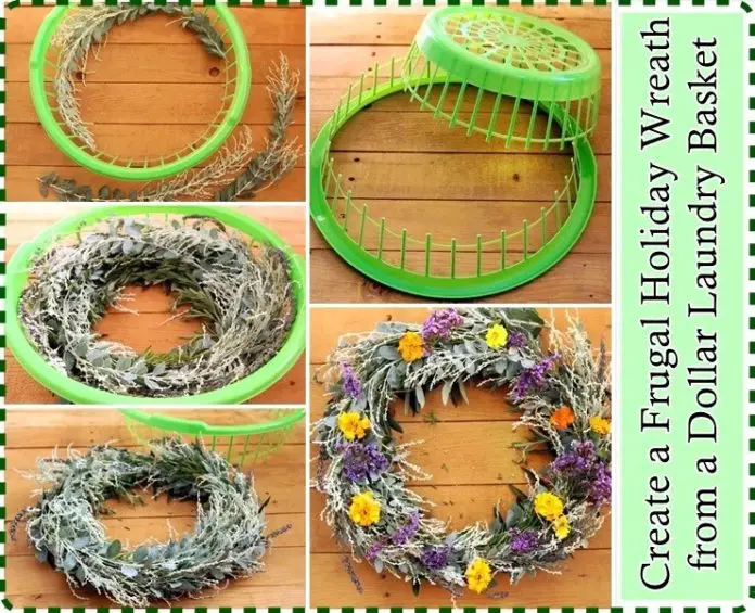 Create a Frugal Holiday Wreath from a Dollar Laundry Basket