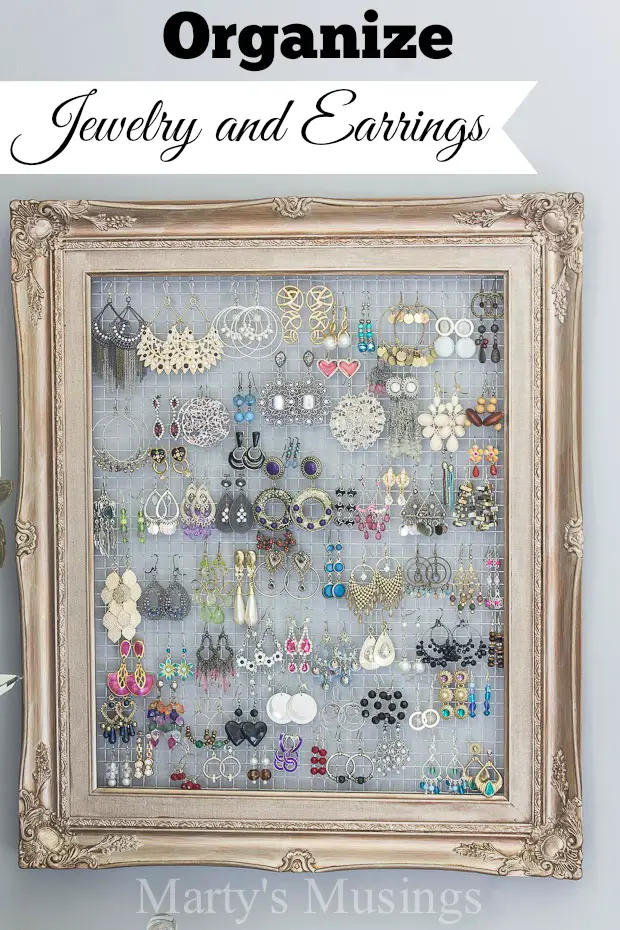 Homemade Picture Frame Jewelry Organizer