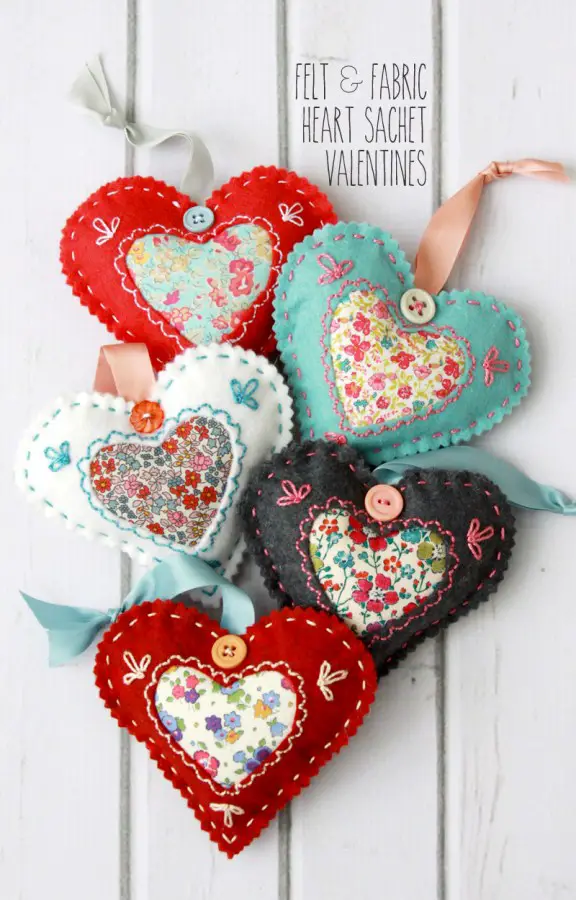 Homemade Fabric Heart Valentines Project