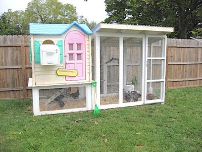  Re-purpose A Playhouse For Chicken Coop