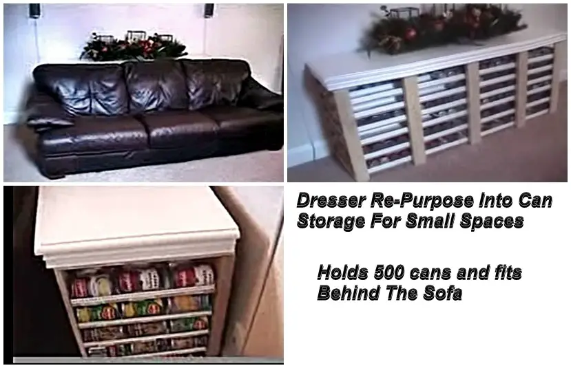 Dresser Re-Purpose Into Can Storage For Small Spaces