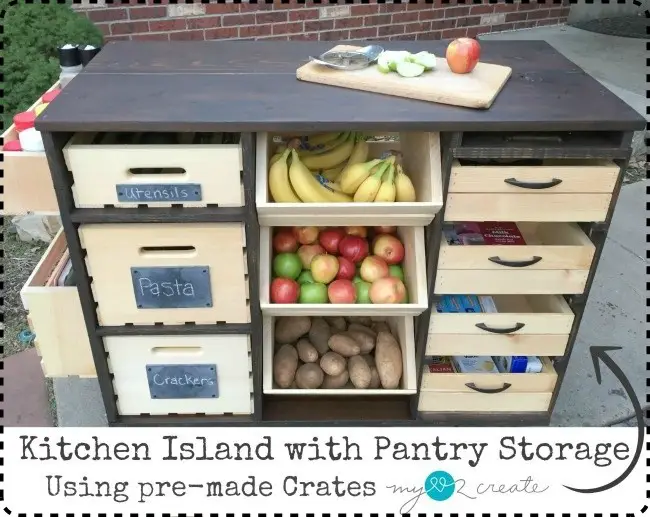 How to Build a Kitchen Island with Pantry Storage Project
