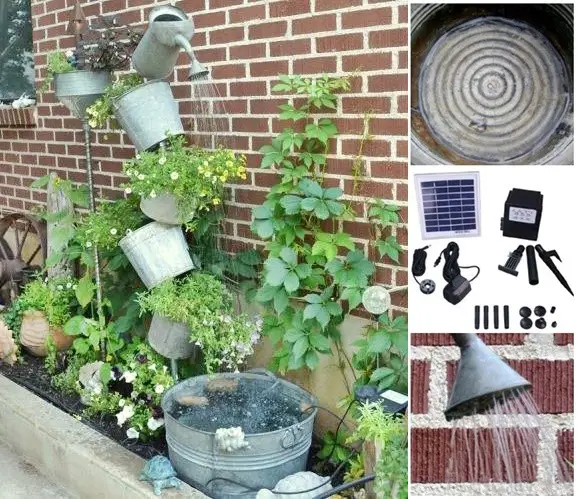 Sprinkle Water Can Solar Fountain DIY Project