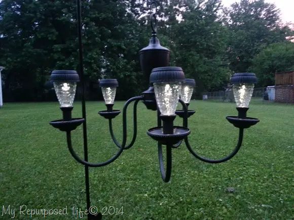 Turn an Old Chandelier Into an Outdoor Solar Chandelier
