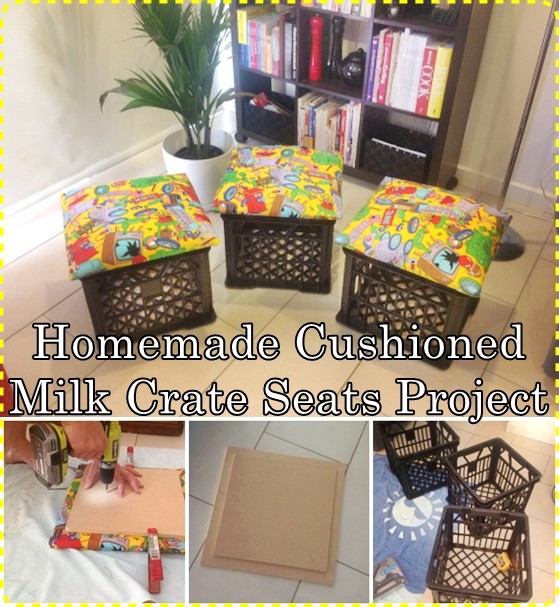 Homemade Cushioned Milk Crate Seats Project