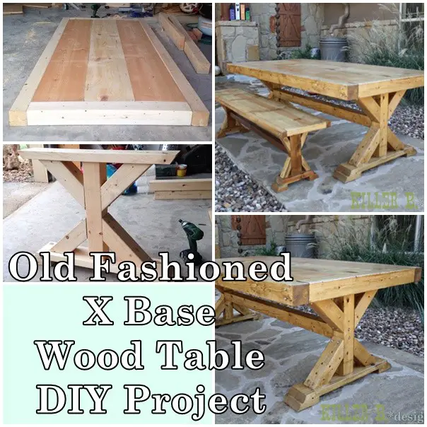 Old Fashioned X Base Wood Table DIY Project 