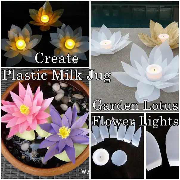 Create Plastic Milk Jug Garden Lotus Flower Lights