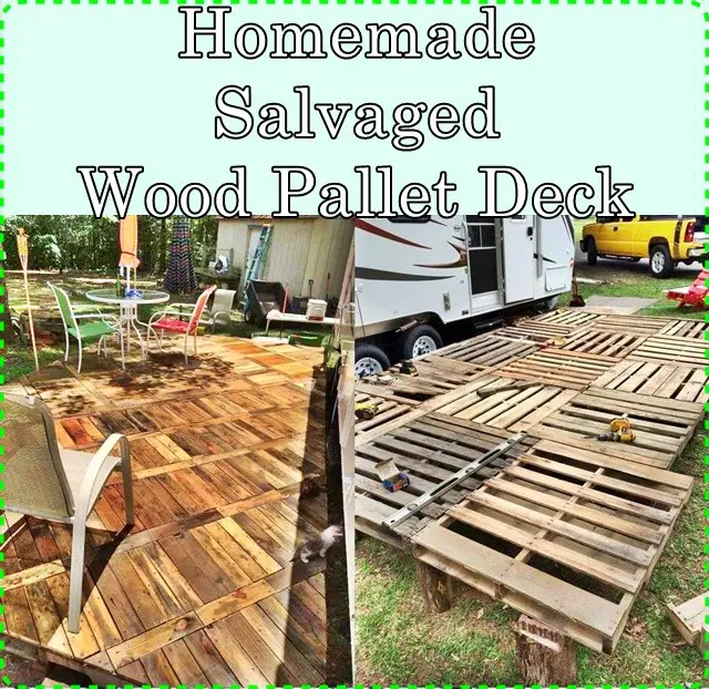 Homemade Salvaged Wood Pallet Deck