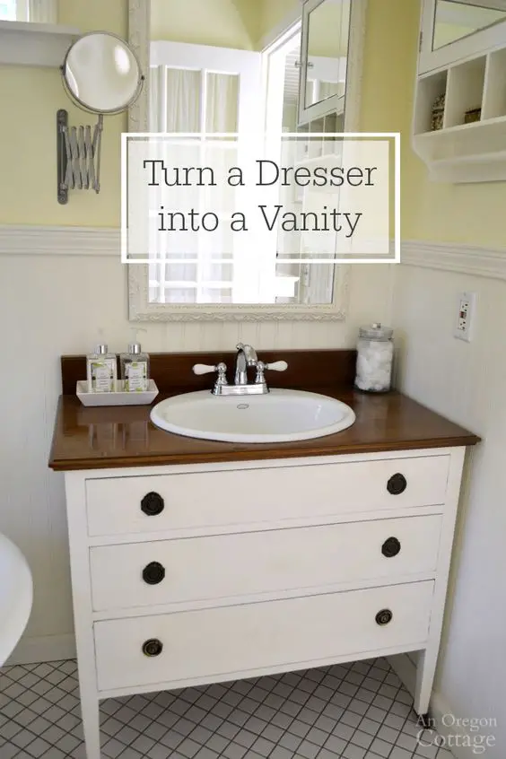 Make a Bedroom Dresser Into a Bathroom Vanity DIY Project 
