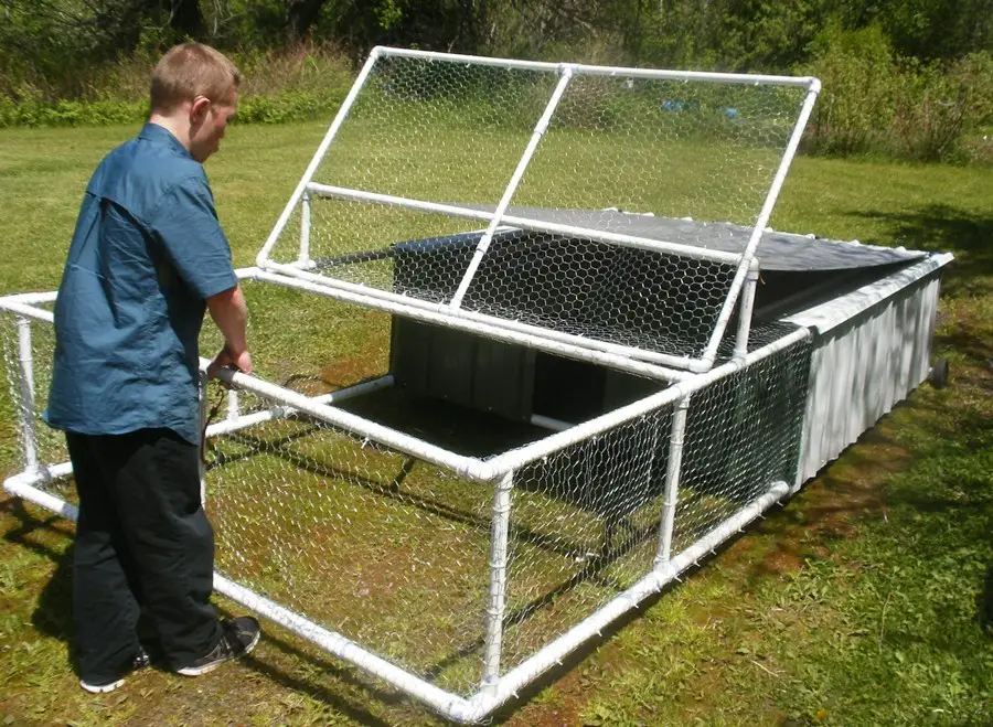 Homemade PVC Chicken Tractor Moveable Pen Project