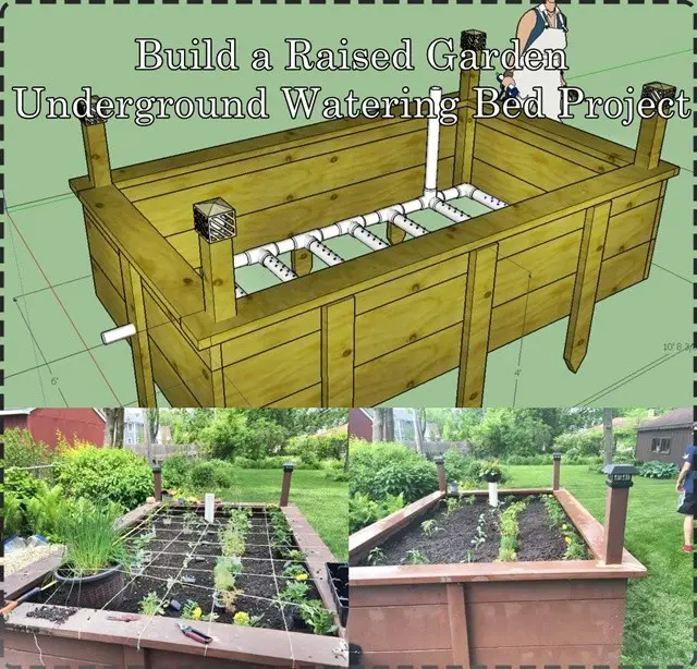 Build a Raised Garden Underground Watering Bed Project