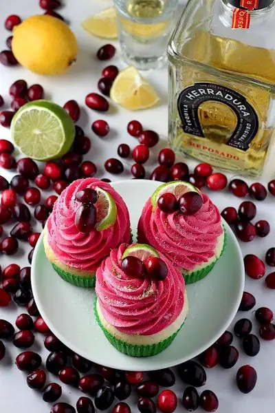 Homemade Cranberry Margarita Cupcakes Recipe