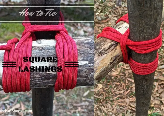 How to Tie Square Lashing Rope Knot