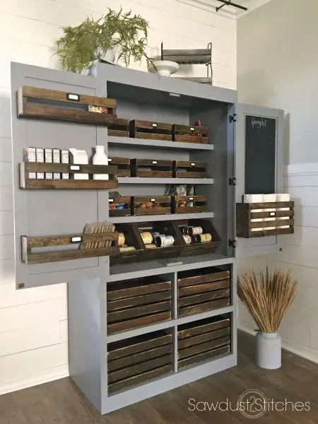 Pantry with Crate Style Organizers