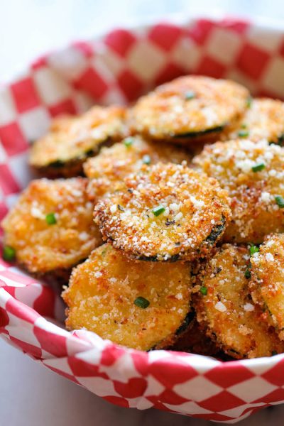 Parmesan Crusted Zucchini Slices
