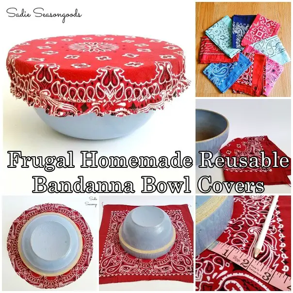 Frugal Homemade Reusable Bandanna Bowl Covers