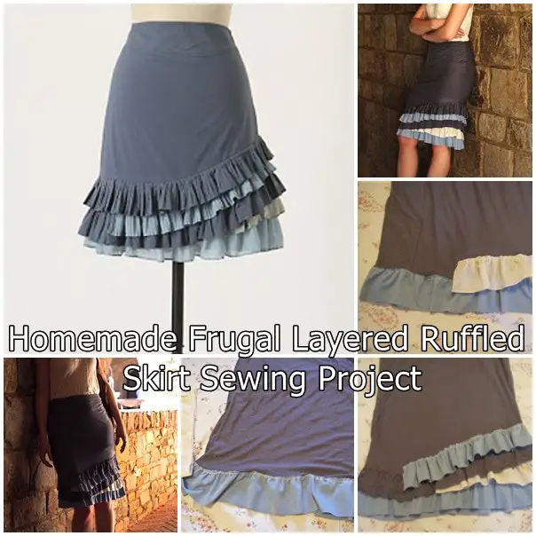 Homemade Frugal Layered Ruffled Skirt Sewing Projec