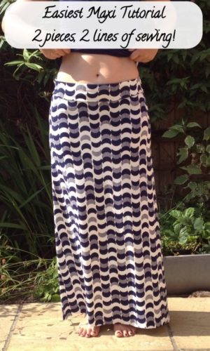Homemade Simple Maxi Jersey Skirt Sewing Project - The Homestead Survival