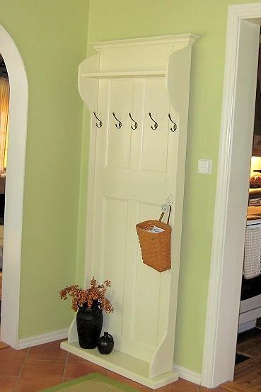 Old Door Repurposed To A Hall Tree