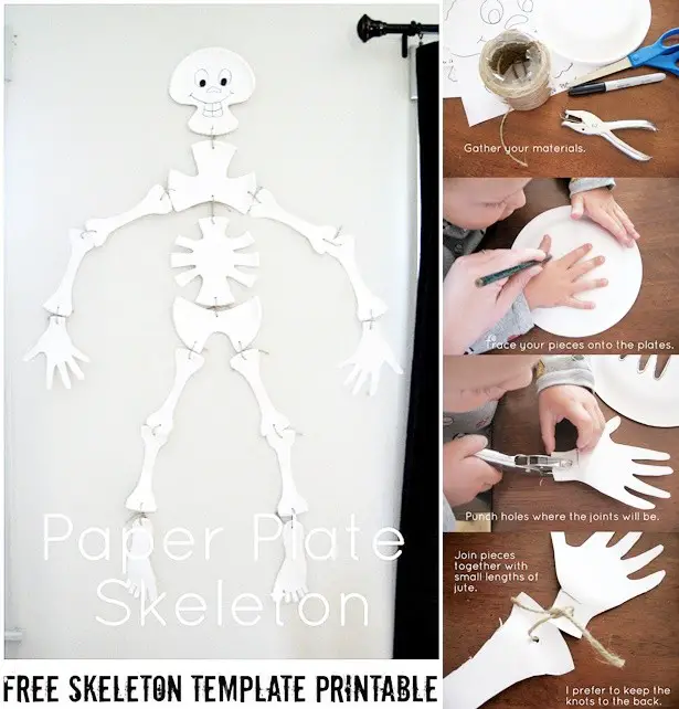 Create Halloween Paper Plates Skeleton Craft Project