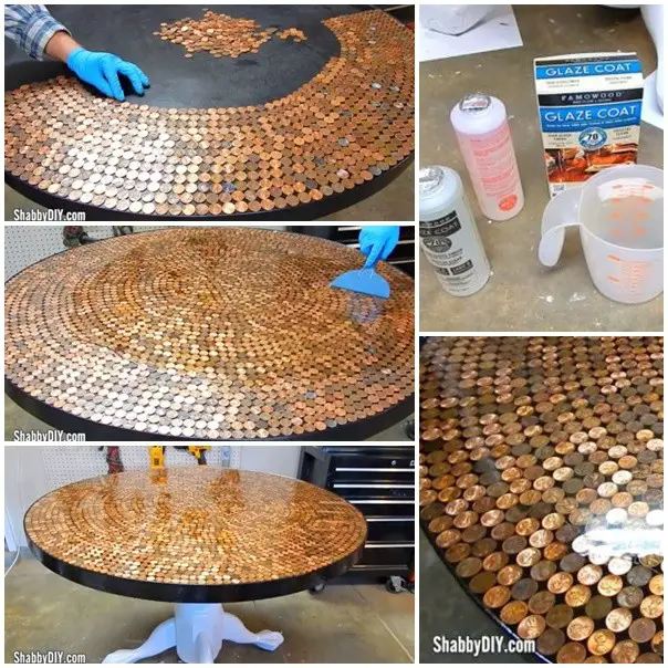 Create a Penny Table Top with Epoxy Glaze DIY Project