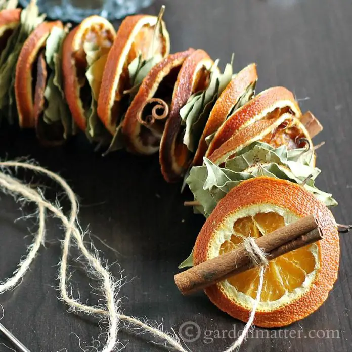 Homemade Spicy ORANGE Holiday Garland Project