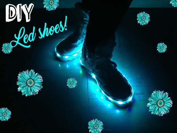 Battery Powered Glowing Light Up Led Shoes Project