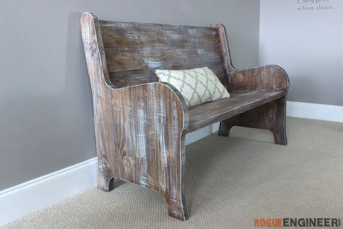 Homemade Church Pew Bench Seating DIY Project