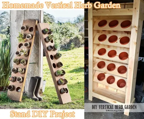 Homemade Vertical Herb Garden Stand DIY Project