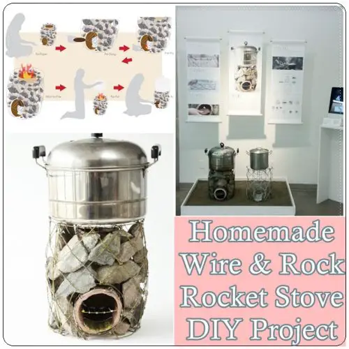 Homemade Wire and Rock Rocket Stove DIY Project