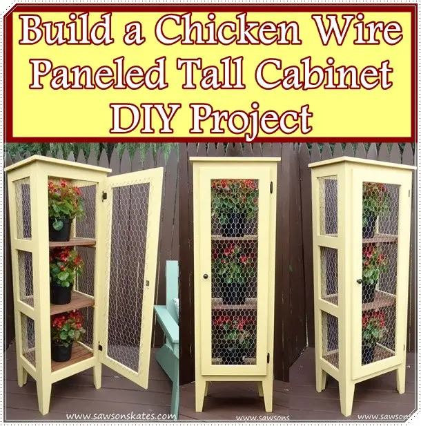Build a Chicken Wire Paneled Tall Cabinet DIY Project