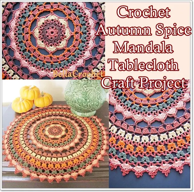 Crochet Autumn Spice Mandala Tablecloth Craft Project