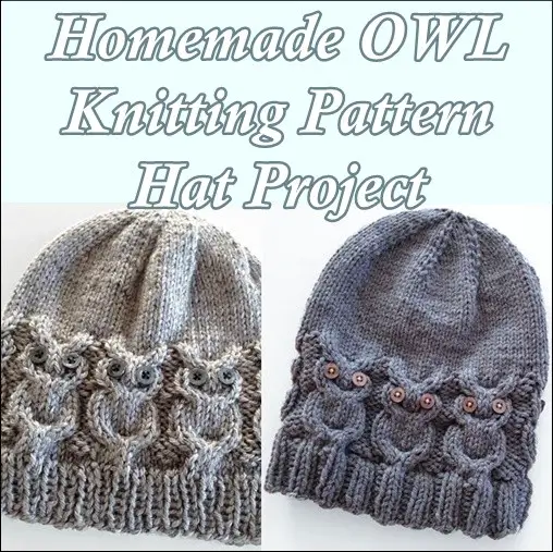 Homemade OWL Knitting Pattern Hat Project