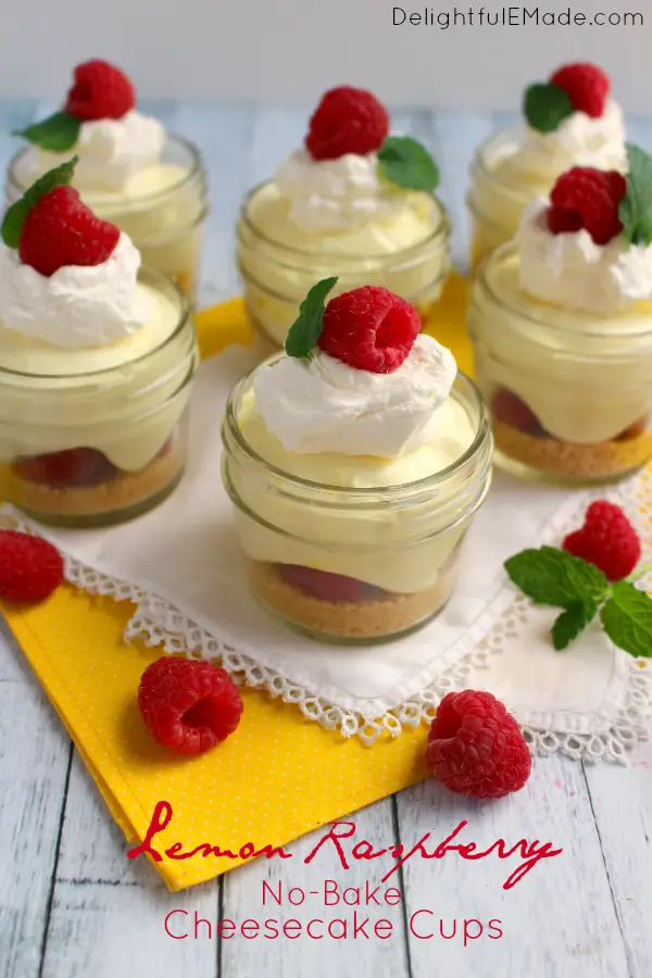 Lemon Raspberry No Bake Cheesecake Cups Recipe
