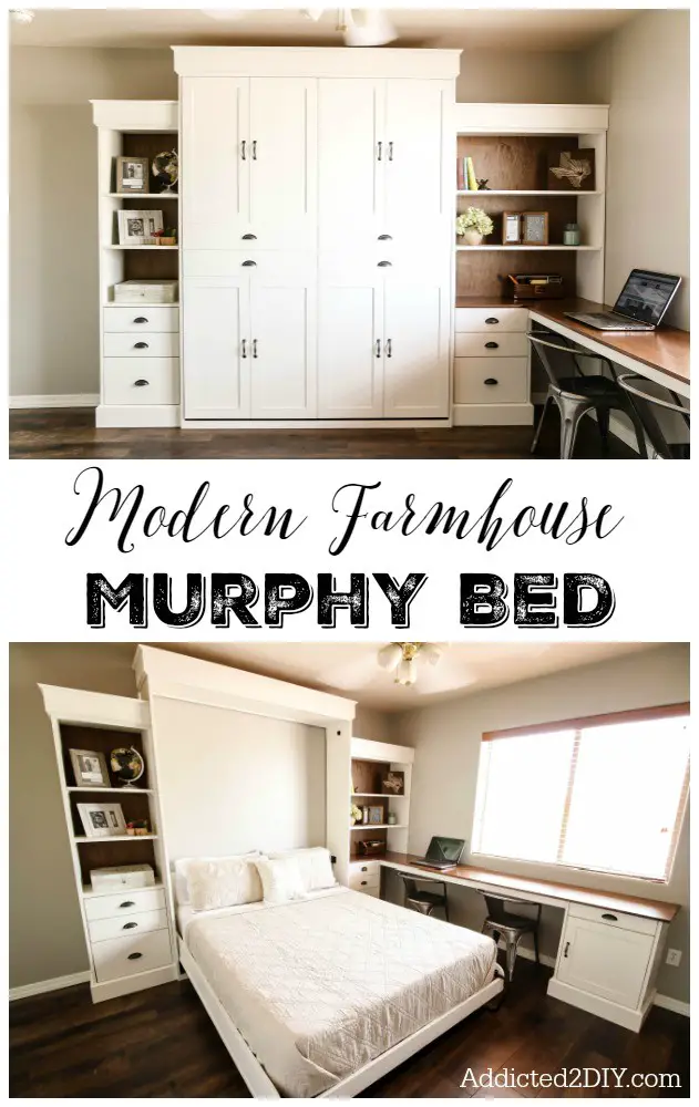 Build a Homemade Murphy Bed with Bookcases Project
