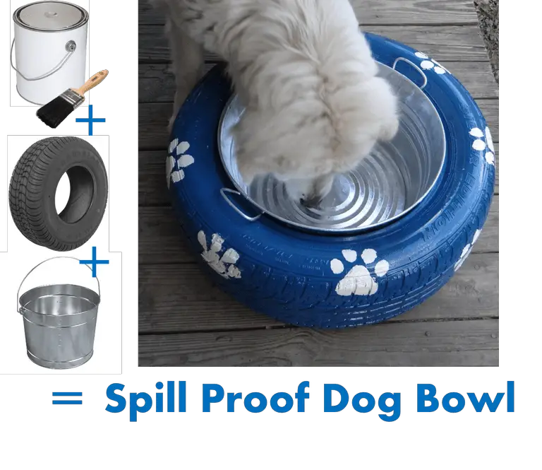 Spill Proof Dog Water or Food Bowl DIY Project