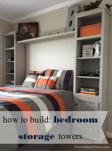 Build a Bed Headboard Storage Towers DIY Project