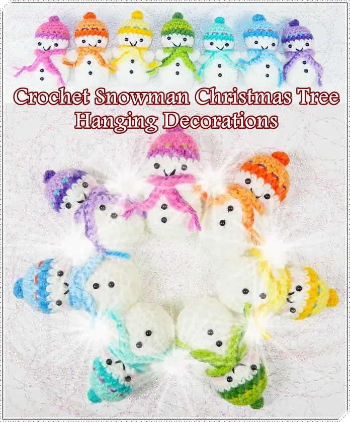 Crochet Snowman Christmas Tree Hanging Decorations