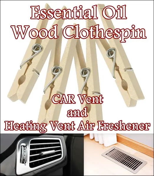 Essential Oil Wood Clothespin CAR Air Freshener